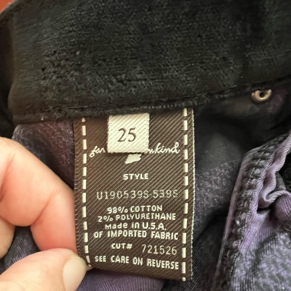 7 For All Mankind Velour Straight Leg Pants 7Fam Black Velvet Ankle Womens 25 - Picture 14 of 14